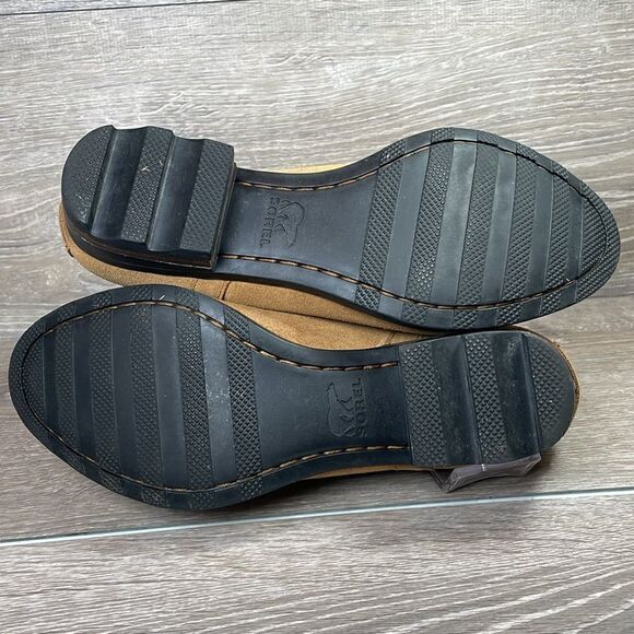 Sorel Lolla Cut Out Women’s Size 9.5 Chestnut Suede Slip On Ankle Boots - Picture 8 of 12